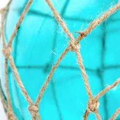 15.25 in. 1-Light Aqua Buoy Rope Nautical Netted Coastal Ocean Sea Glass Table Lamp with White Fabric Shade by Elegant Designs -JAZAVA Sales Store aqua elegant designs table lamps lt1050 aqu 1f 1000
