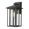 15 in. 1-Light Hardwired Black Finish with Clear Glass Outdoor Wall Lantern Sconce Wall Light 1-Pack by JAZAVA
