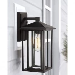15 in. 1-Light Hardwired Black Finish with Clear Glass Outdoor Wall Lantern Sconce Wall Light 1-Pack by JAZAVA 11 15 in. 1-Light Hardwired Black Finish with Clear Glass Outdoor Wall Lantern Sconce Wall Light 1-Pack by JAZAVA -JAZAVA Sales Store black 1pk jazava outdoor sconces hd1951 bkdm fa 1000