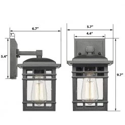 Classic 1-Light Black Hardwired Outdoor Wall Lantern Light Sconce 1-Pack by JAZAVA -JAZAVA Sales Store black 1pk jazava outdoor sconces hdxe228b bkdm 40 1000