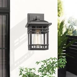 Classic 1-Light Black Hardwired Outdoor Wall Lantern Light Sconce 1-Pack by JAZAVA -JAZAVA Sales Store black 1pk jazava outdoor sconces hdxe228b bkdm 4f 1000