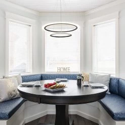 73-Watt Acrylic Integrated LED Pendant Light Black Modern Island Light Hanging Chandelier for Kitchen Dining Room by JAZAVA 13 73-Watt Acrylic Integrated LED Pendant Light Black Modern Island Light Hanging Chandelier for Kitchen Dining Room by JAZAVA -JAZAVA Sales Store black 2 ring jazava chandeliers 2054 2r bk 76 1000