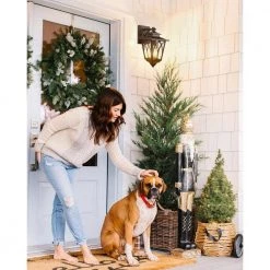 1-Light Black Hardwired Outdoor Wall Lantern Sconce with Seeded Glass Pier Mount Light by JAZAVA -JAZAVA Sales Store black 2pk jazava outdoor sconces hdtxw2408 2dp 44 1000