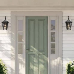 Modern 1-Light Hardwired Black Outdoor Wall Lantern Sconce with Glass (2-Pack) by JAZAVA -JAZAVA Sales Store black 2pk jazava outdoor sconces hdxe221b1 2pkdm 4f 1000