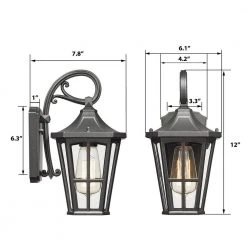 Modern 1-Light Hardwired Black Outdoor Wall Lantern Sconce with Glass (2-Pack) by JAZAVA -JAZAVA Sales Store black 2pk jazava outdoor sconces hdxe221b1 2pkdm c3 1000