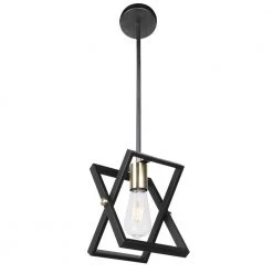 1-Light Black Industrial Pendandt Light by JAZAVA