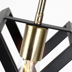 1-Light Black Industrial Pendandt Light by JAZAVA -JAZAVA Sales Store black and antique brass plating jazava chandeliers hd11002 1pdm 76 1000
