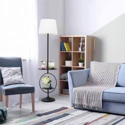 61 in. 1-Light Black Bedside Nightstand End Table Dual Shelf Decorative Floor Lamp by Elegant Designs -JAZAVA Sales Store black elegant designs floor lamps lf1023 blk 31 1000