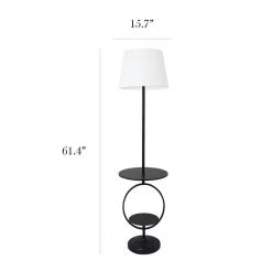 61 in. 1-Light Black Bedside Nightstand End Table Dual Shelf Decorative Floor Lamp by Elegant Designs -JAZAVA Sales Store black elegant designs floor lamps lf1023 blk 4f 1000