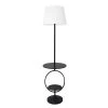 61 in. 1-Light Black Bedside Nightstand End Table Dual Shelf Decorative Floor Lamp by Elegant Designs