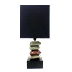 Monterey 14.5 in. Rectangular Dual Stacked Stone Ceramic Table Lamp with Black Shade by Elegant Designs -JAZAVA Sales Store black elegant designs table lamps lt1036 blk 44 1000