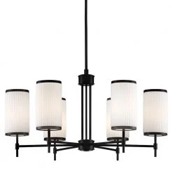 Ashbury 6-Light Black Chandelier with Glass Shade by GLUCKSTEINELEMENTS