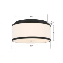 Ashbury 15 in. 3-Light Black Round Flush Mount by GLUCKSTEINELEMENTS -JAZAVA Sales Store black glucksteinelements flush mount lights 38677 hbcb 1f 1000