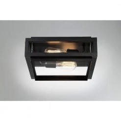 Rockwell 12 in. 2-Light Black Flush Mount by GLUCKSTEINELEMENTS -JAZAVA Sales Store black glucksteinelements flush mount lights 39649 hbc 4f 1000