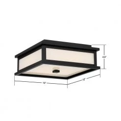 Balmoral 1-Light Black LED Outdoor Flush Mount by GLUCKSTEINELEMENTS -JAZAVA Sales Store black glucksteinelements outdoor flush mount lights 39643 hbcled 1f 1000