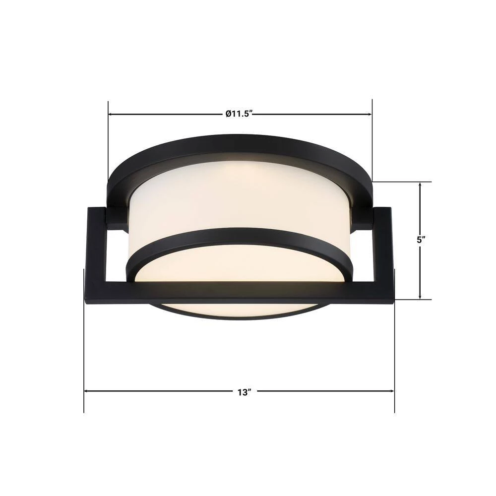 Landon 1-Light Black LED Outdoor Flush Mount Light by GLUCKSTEINELEMENTS 5 Landon 1-Light Black LED Outdoor Flush Mount Light by GLUCKSTEINELEMENTS - Image 5