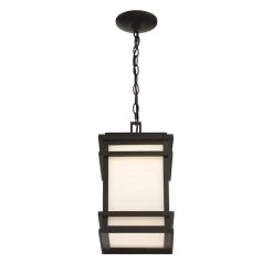 Balmoral 1-Light Black Integrated LED Outdoor Pendant by GLUCKSTEINELEMENTS -JAZAVA Sales Store black glucksteinelements outdoor pendant lights 39644 hbcled 4f 1000