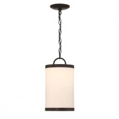 Massey 1-Light Black Metal LED Outdoor Pendant by GLUCKSTEINELEMENTS