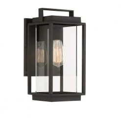 Rockwell 1-Light Black Outdoor Transitional Wall Sconce by GLUCKSTEINELEMENTS