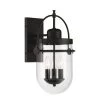 Lowell 3-Light Black Outdoor Industrial Wall Sconce by GLUCKSTEINELEMENTS