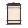 Balmoral 1-Light Black Metal Integrated LED Outdoor Wall Sconce with White Panel Glass Shade by GLUCKSTEINELEMENTS