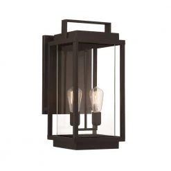 Rockwell 2-Lights Black Outdoor Transitional Wall Sconce by GLUCKSTEINELEMENTS
