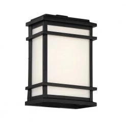 Landon 1-Light Integrated LED Black Metal Outdoor Wall Sconce with Frosted Glass Shade by GLUCKSTEINELEMENTS -JAZAVA Sales Store black glucksteinelements outdoor sconces 39654 hbcled c3 1000