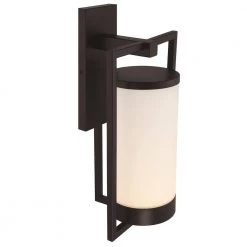 Landon 1-Light Black LED Outdoor Wall Sconce with Frosted Glass Shade by GLUCKSTEINELEMENTS -JAZAVA Sales Store black glucksteinelements outdoor sconces 39655 hbcled 1f 1000