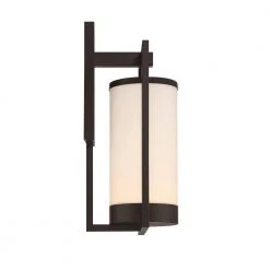 Landon 1-Light Black LED Outdoor Wall Sconce with Frosted Glass Shade by GLUCKSTEINELEMENTS -JAZAVA Sales Store black glucksteinelements outdoor sconces 39655 hbcled 4f 1000
