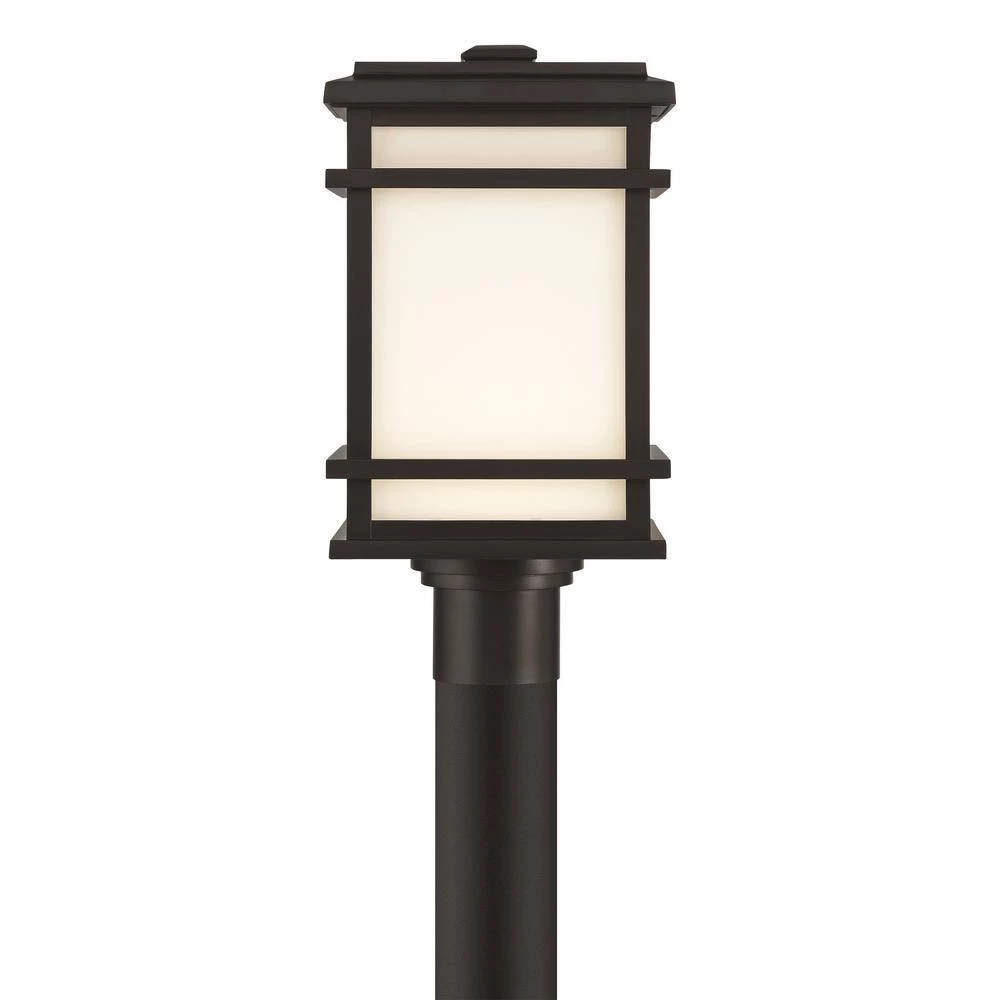 Balmoral Black Integrated LED Outdoor Post with White Panel Glass Shade by GLUCKSTEINELEMENTS 5 Balmoral Black Integrated LED Outdoor Post with White Panel Glass Shade by GLUCKSTEINELEMENTS - Image 5