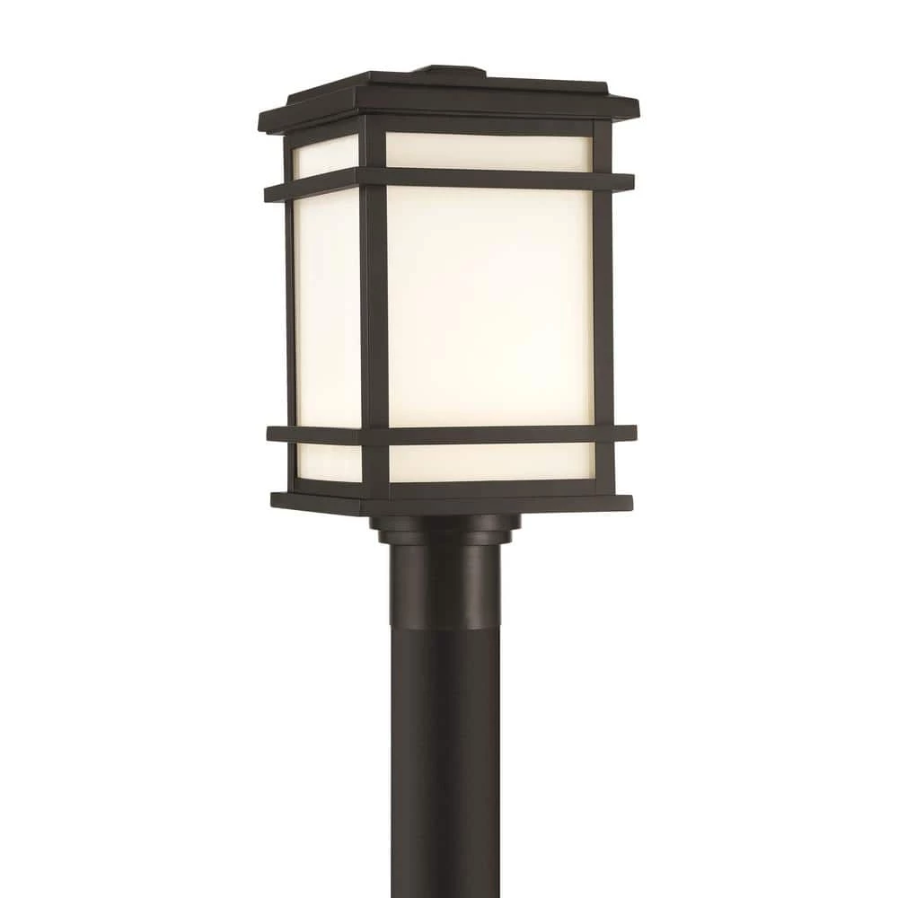 Balmoral Black Integrated LED Outdoor Post with White Panel Glass Shade by GLUCKSTEINELEMENTS 1 Balmoral Black Integrated LED Outdoor Post with White Panel Glass Shade by GLUCKSTEINELEMENTS