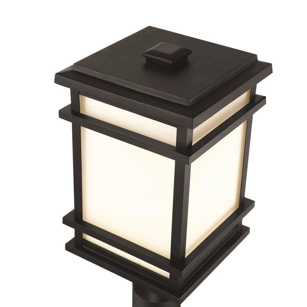 Balmoral Black Integrated LED Outdoor Post with White Panel Glass Shade by GLUCKSTEINELEMENTS 2 Balmoral Black Integrated LED Outdoor Post with White Panel Glass Shade by GLUCKSTEINELEMENTS - Image 2