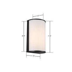 Massey 1-Light Black Metal Integrated LED Outdoor Wall Sconce by GLUCKSTEINELEMENTS -JAZAVA Sales Store black glucksteinelements vanity lighting 39664 hbcled 1f 1000