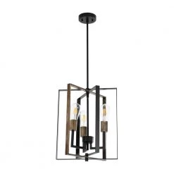 Modern 3-Light Standard Black Brown Pendant Light by JAZAVA
