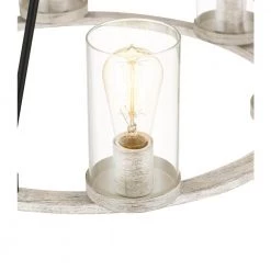 6-Light Black Chandelier Pendant Light with Clear Seeded Glass Shades by JAZAVA -JAZAVA Sales Store black jazava chandeliers hd10520dm 4f 1000