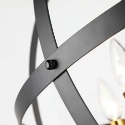 Farmhouse Indoor 6-Light Black gold Globe Chandelier Pendant Light by JAZAVA -JAZAVA Sales Store black jazava chandeliers hd10860 6pdm 4f 1000