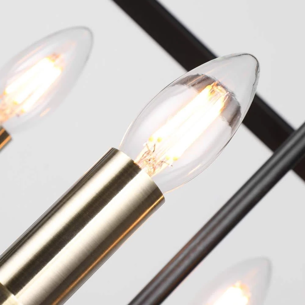 4-Light Black Modern Caged Pendant -Light by JAZAVA 4 4-Light Black Modern Caged Pendant -Light by JAZAVA - Image 4