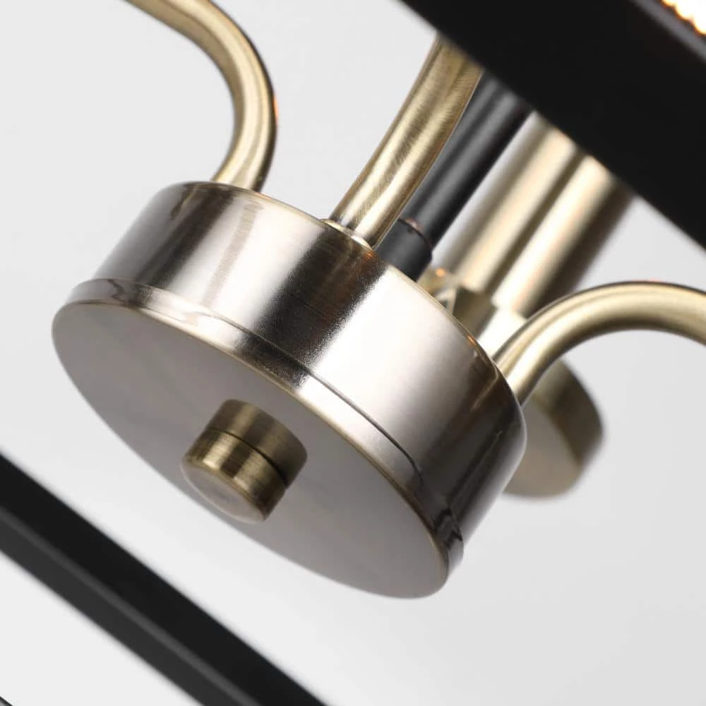 4-Light Black Modern Caged Pendant -Light by JAZAVA 3 4-Light Black Modern Caged Pendant -Light by JAZAVA - Image 3