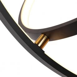 60-Watt Integrated LED Black Ringed Adjustable Pendant Light by JAZAVA -JAZAVA Sales Store black jazava chandeliers hdp20006a 60wdm 4f 1000