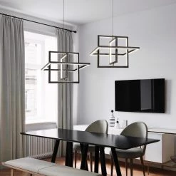 72-Watt Integrated LED Black Pendant Light by JAZAVA -JAZAVA Sales Store black jazava chandeliers hdp28456 72wdm 1f 1000