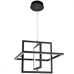 72-Watt Integrated LED Black Pendant Light by JAZAVA
