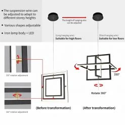 72-Watt Integrated LED Black Pendant Light by JAZAVA -JAZAVA Sales Store black jazava chandeliers hdp28456 72wdm 76 1000