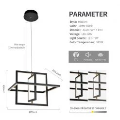 72-Watt Integrated LED Black Pendant Light by JAZAVA -JAZAVA Sales Store black jazava chandeliers hdp28456 72wdm c3 1000