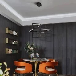 72-Watt Integrated LED Black Pendant Light by JAZAVA -JAZAVA Sales Store black jazava chandeliers hdp28456 72wdm fa 1000