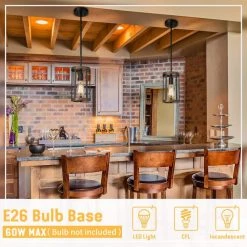 1-Light Matte Black/Wood Single Chandelier Pendant Light with Metal Shade by JAZAVA -JAZAVA Sales Store black jazava chandeliers pda1141 fbdt fa 1000