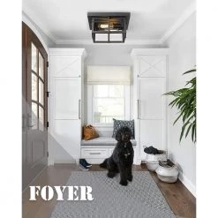 12.2 in 1-Light Black Metal Flush Mount by JAZAVA -JAZAVA Sales Store black jazava flush mount lights hd5hw29fglass 44 1000