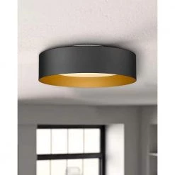13.8 in. 1-Light Living Room Hallway Bedroom Black Flush Mount Ceiling Light Fixture by JAZAVA -JAZAVA Sales Store black jazava flush mount lights hdc3336xs bk 31 1000