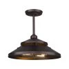 15.7 in. 2-Light Black Semi-Flush Mount by JAZAVA