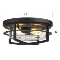 13 in. 2 Light Farmhouse Flush Mount by JAZAVA 8 13 in. 2 Light Farmhouse Flush Mount by JAZAVA -JAZAVA Sales Store black jazava flush mount lights zw17 f bk 1f 1000