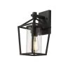 1 Light Black 11.2 in. H Hardwired Outdoor Wall Lantern Sconce Lantern by JAZAVA